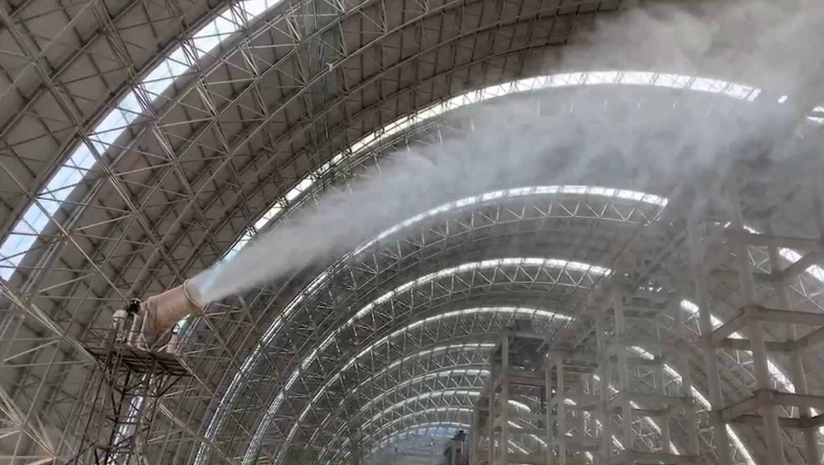 100米高塔式噴霧機在發電廠的應用